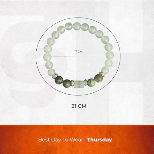 Divine Hindu Green Aventurine Bracelet | Mithun Rashi (Gemini) Certified Natural Crystal | Heart Chakra | Reiki Healing | Luck & Opportunity | For Men & Women - Image 2