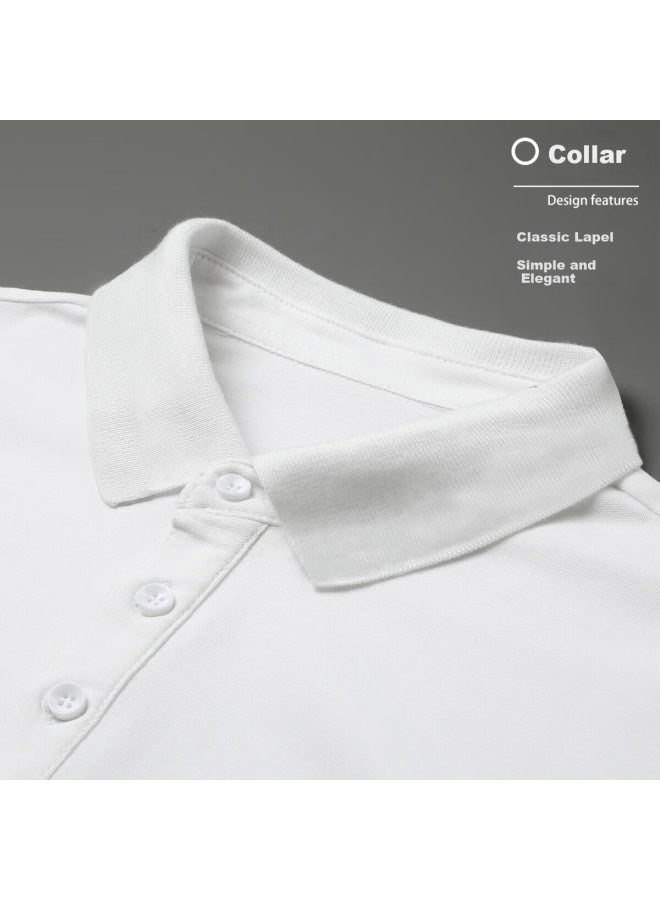 Hipanda o Panda Men's Summer Short Sleeve Casual Loose Fit Polo Shirt Light Gray XL - Image 5