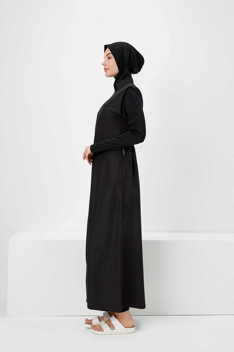 Haşema Full Length Black Hijab Swimsuit H20-6021 - Image 2