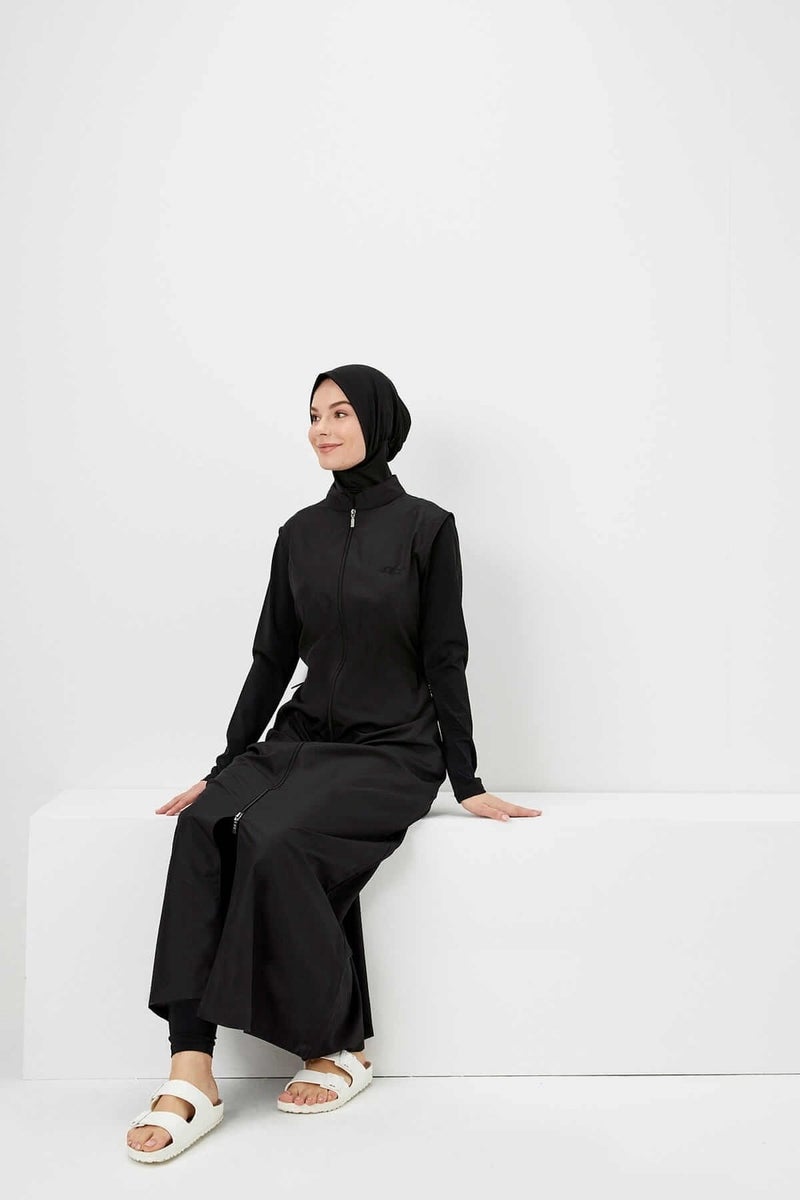 Haşema Full Length Black Hijab Swimsuit H20-6021 - Image 4