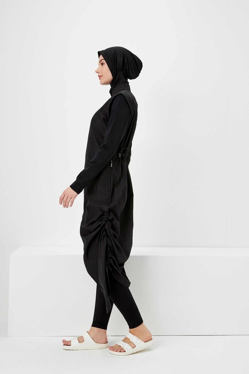 Haşema Full Length Black Hijab Swimsuit H20-6021 - Image 5