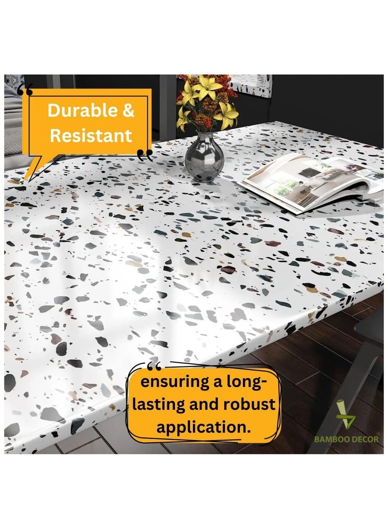 Bamboo Decor | Self Adhesive Wallpaper Peel & Stick Extra Thickened  Water-resistant Moist-proof Wall Decoration for Living room -Kitchen -Bedroom -Bathroom-office (Terrazzo , 60 x 400 CM) - Image 5