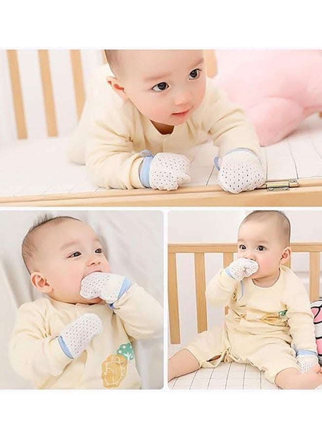 KANGLI 5 Pairs Set Infant and Toddler Anti-Scratch Gloves with Drawstring, Openwork Design for Ventilation, - Image 3