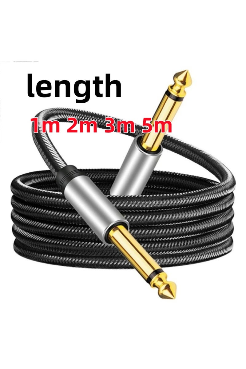1 m black 6.35mm Instrument Cable 6.35mm Mono Jack 1/4" TS Cable Unbalanced Guitar Patch Cords/Instr