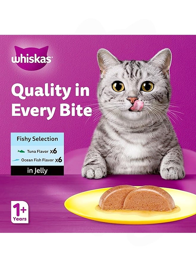 Whiskas Fishy Selection in Jelly Wet Cat Food - 80G (Pack Of 12) - Image 2