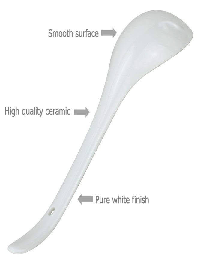 EIKS 2 Pack Porcelain Serving Spoon Soup Ladles for Serving Cooking Mixing Stews Noodles Rice Soup - 9 inch Long - Image 5