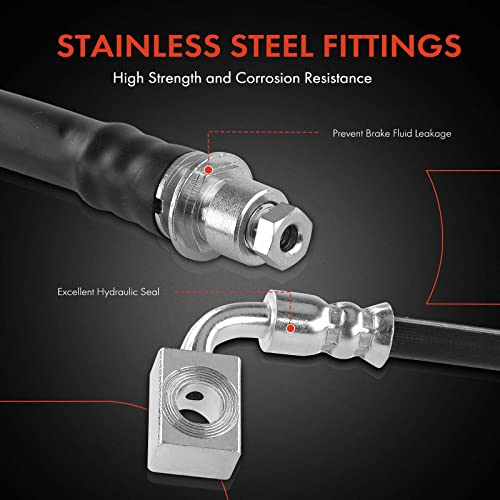 A-Premium Front Passenger Brake Hydraulic Hose Compatible with Select Jeep and Dodge Models - Liberty 2008-2012, Nitro 2007-2011 - Replace# 52125118AD, 52125118AF - Image 4