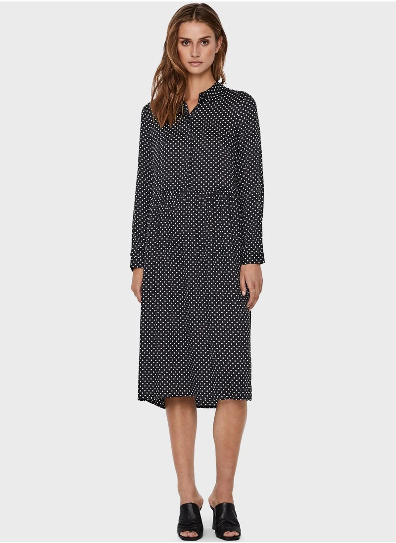 VERO MODA Textured Placket Dress