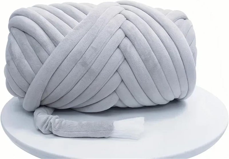 1 كجم من الخيوط السميكة والكبيرة من نوع Super Velvet، مناسبة للحياكة اليدوية لصنع بطانيات كبيرة، سجاد، أكياس، وغيرها (لون بني) - Image 1