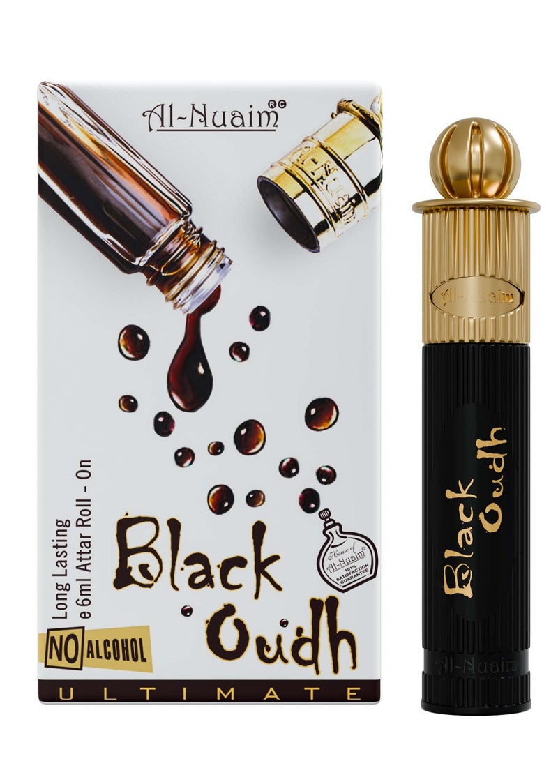 أل نواعم لنعيم عطر رول اون للعود الأسود خالي من الكحول للرجال - 6 مل | عطر رائع وطويل الأمد - Image 1