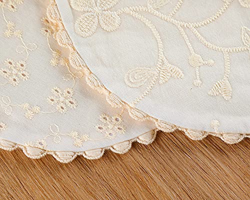 GZMM Baby Bib For Girls,Reversible Waterproof Handmade Natural Cotton Baby Drool Bib 0-12 months 2 Pack (off-white color A, 0-12 months) - Image 5