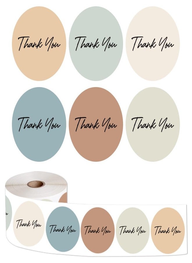 AWEELON 1000Pcs Boho Thank You Stickers Roll 6 Colors Paper Decals Pastel Adhesive Seal Sticker Decor for Party Favor Gifts Supplies - Image 1