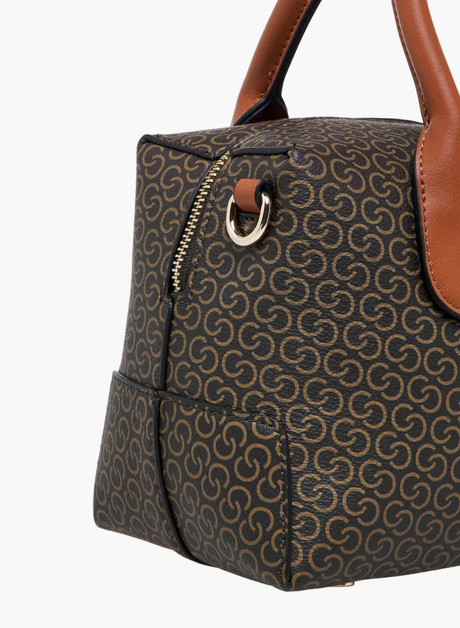 Celeste Monogram Print Tote Bag with Coin Pouch and Zip Closure
