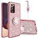 Easyscen for Galaxy Note 20 Ultra Case with Ring Stand Lanyard Strap Cute Shiny Glitter Girly Women Drop Protection Shockproof 2Layer Protective Phone Cover for Samsung Note 20 Ultra 5G Rose Gold - Image 2