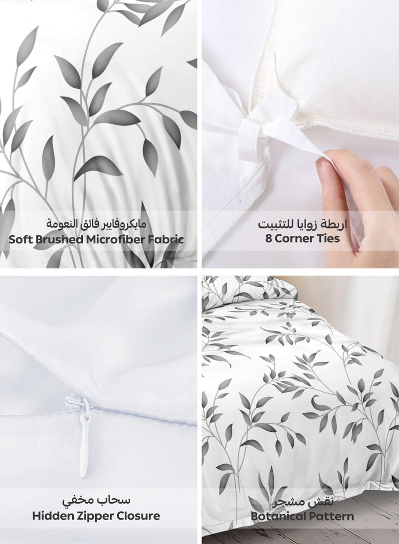 Donetella Printed Duvet Set, King Size 220x240 cm - 6-Pcs Bed Set, Microfiber Fabric - 1 Duvet Cover, 1 Fitted Sheet, 2 Pillow Shams, 2 Pillowcases (Filler Not Included) - Image 4