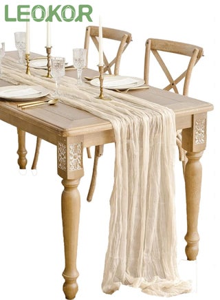 4M Cheesecloth Table Runner, Beige Wedding Table Runner, Boho Gauze Table Runner, Rustic Sheer Table Decor 90x400 CM - pzsku/Z0E684CD209E4EDA7B8F5Z/45/1754356442/c9e7db83-0e79-4ebb-97de-b9fa111dfecd