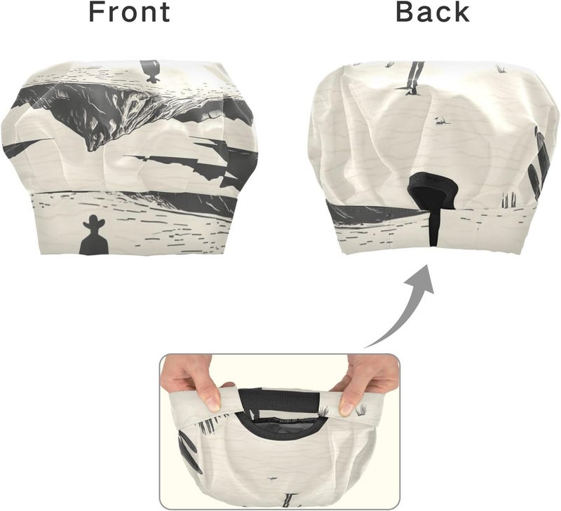 Kid Paint Smock Functional Western Cowboy Boho Cactus Cowboy Mountains Children Aprons with Pockets for Toddlers 3-12 - Image 2