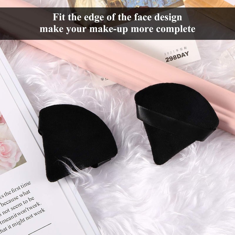Maitys Fiber Triangular Makeup Puffs, 12 Pieces, Black, Soft Reusable Face Cosmetic Tools for Foundation, Powder, Blush, Concealer & More - Image 5