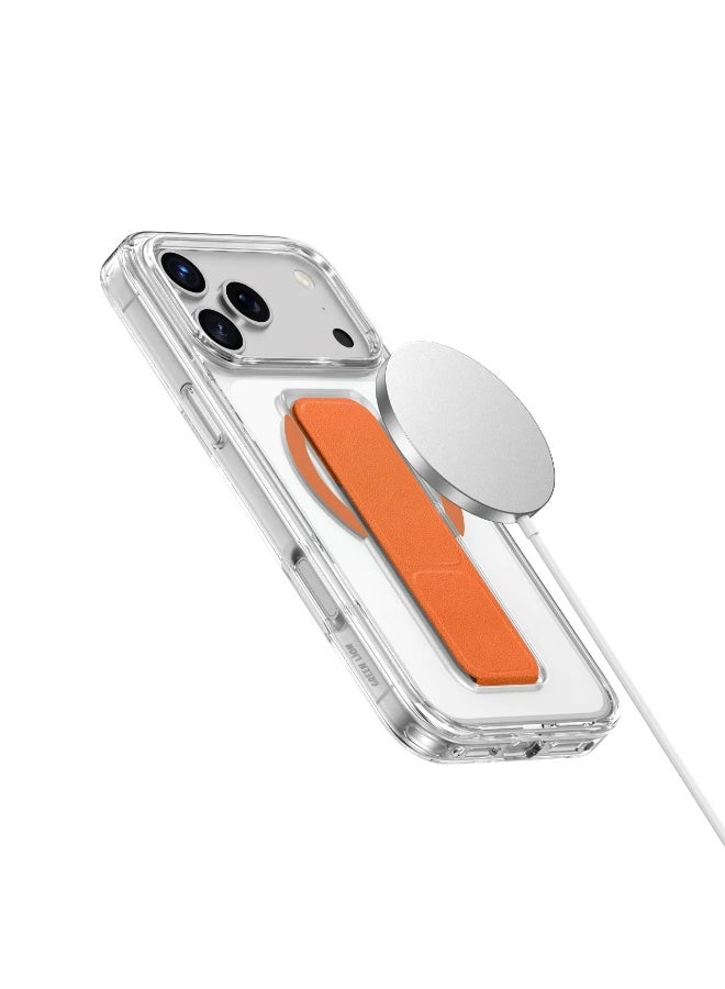 GREEN LION iPhone 17 Pro MagSafe Case Leather Grip with Dual-Sided Magnetic Snap & High Grade Protection / Magnetic Hand Grip - Orange Titanium - Image 5