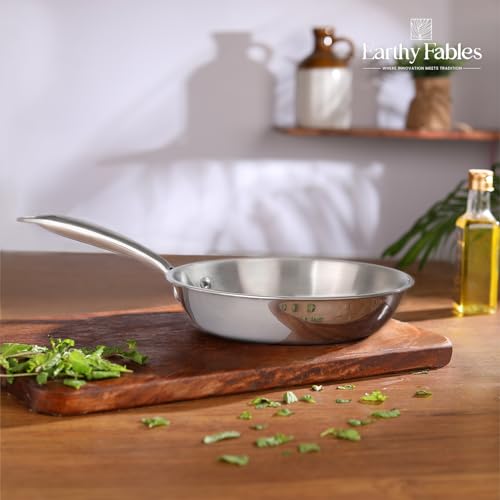 Earthy Fables Triply Stainless Steel Frying Pan, Fry pan, 22cm, 1.5 LTR, 0.85kg, Food Safe, 100% Toxin Free & No Chemical Coating, Easy to Clean & Rust Resistant, Stove & Induction Bottom - Image 2