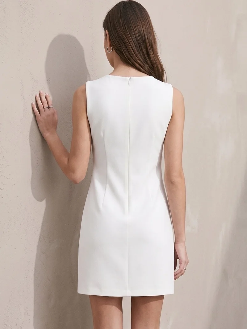 Outzidr white White Embellished Mini Dress for Women | Best Price UAE