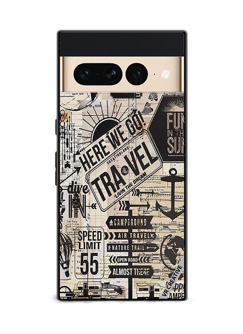 Protective Case Cover For Google Pixel 7 Pro Here We Go Travel Design Multicolour