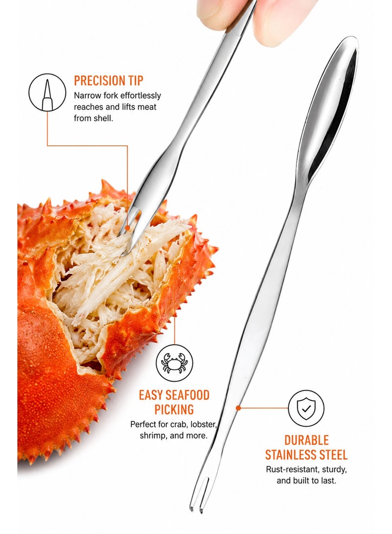 Stainless Steel Seafood Forks & Picks Set, 23.3cm Extra Long Lobster & Crab Meat Extractor Tools, Dual-End Seafood Pickers for Shellfish & Nuts - Image 5