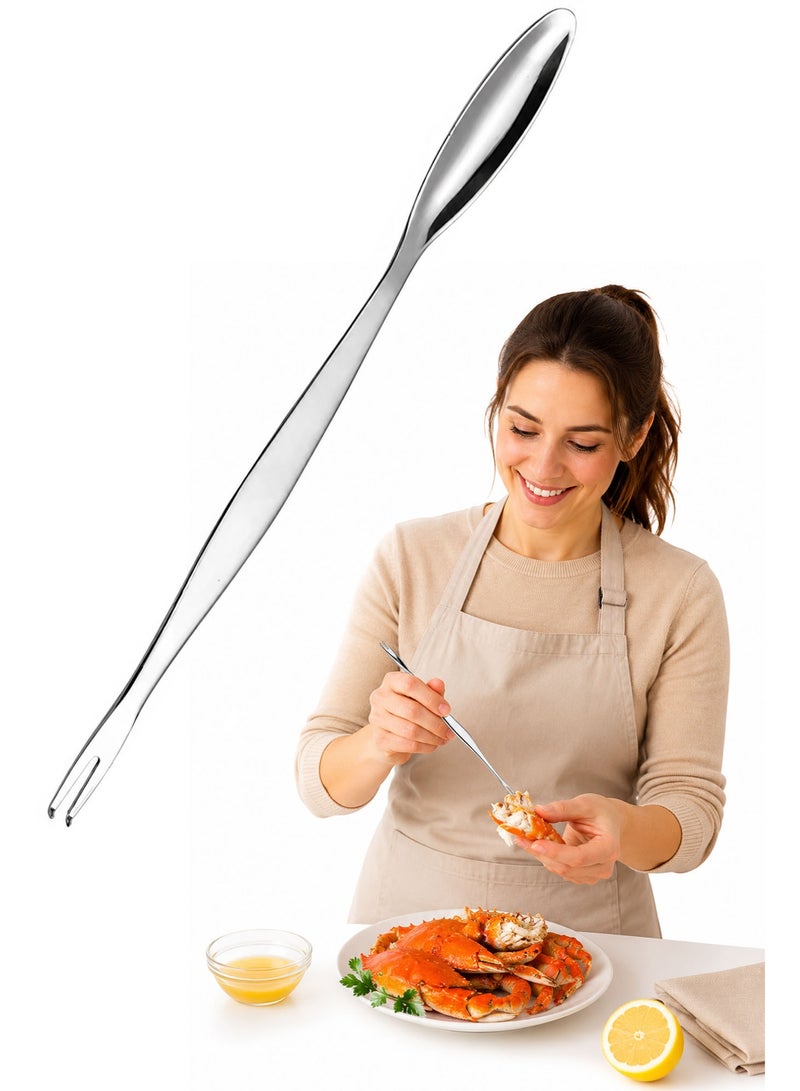 Stainless Steel Seafood Forks & Picks Set, 23.3cm Extra Long Lobster & Crab Meat Extractor Tools, Dual-End Seafood Pickers for Shellfish & Nuts - Image 1