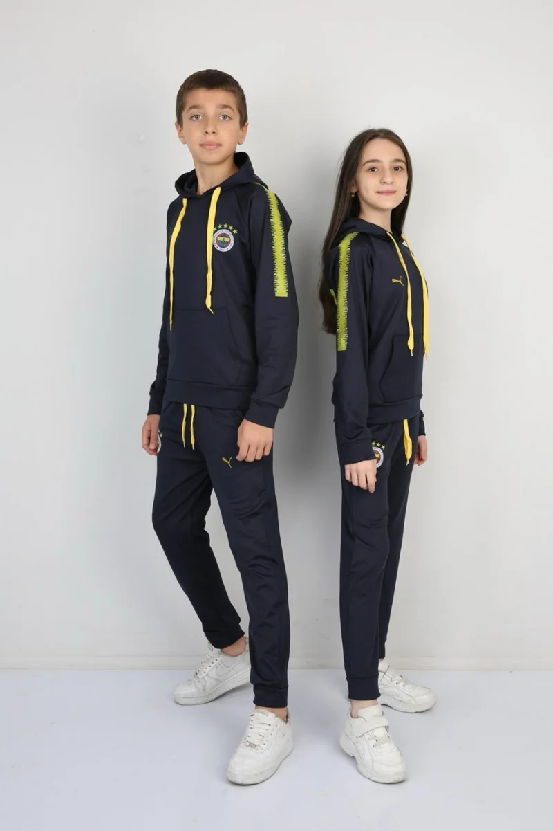 Mavi Boncuk Kids Children's Fenerbahçe Hooded Fan Suit