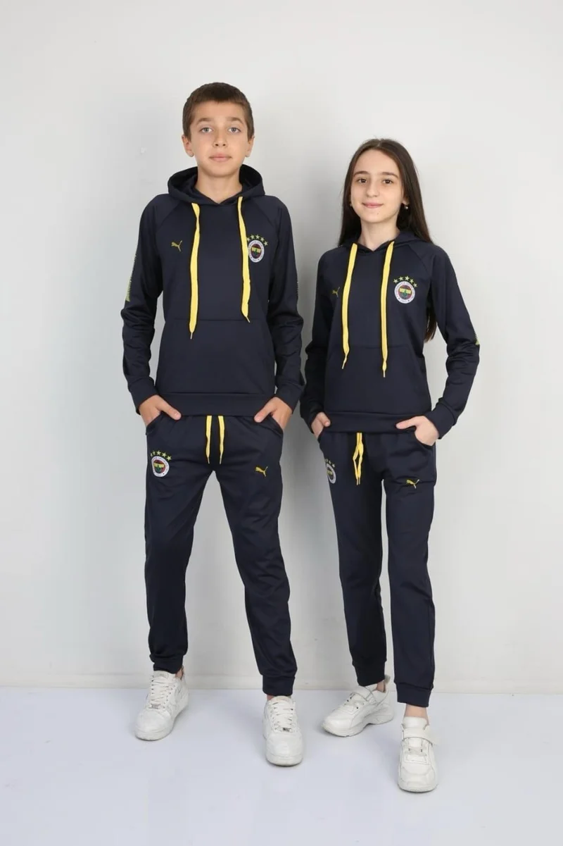 Mavi Boncuk Kids Children's Fenerbahçe Hooded Fan Suit