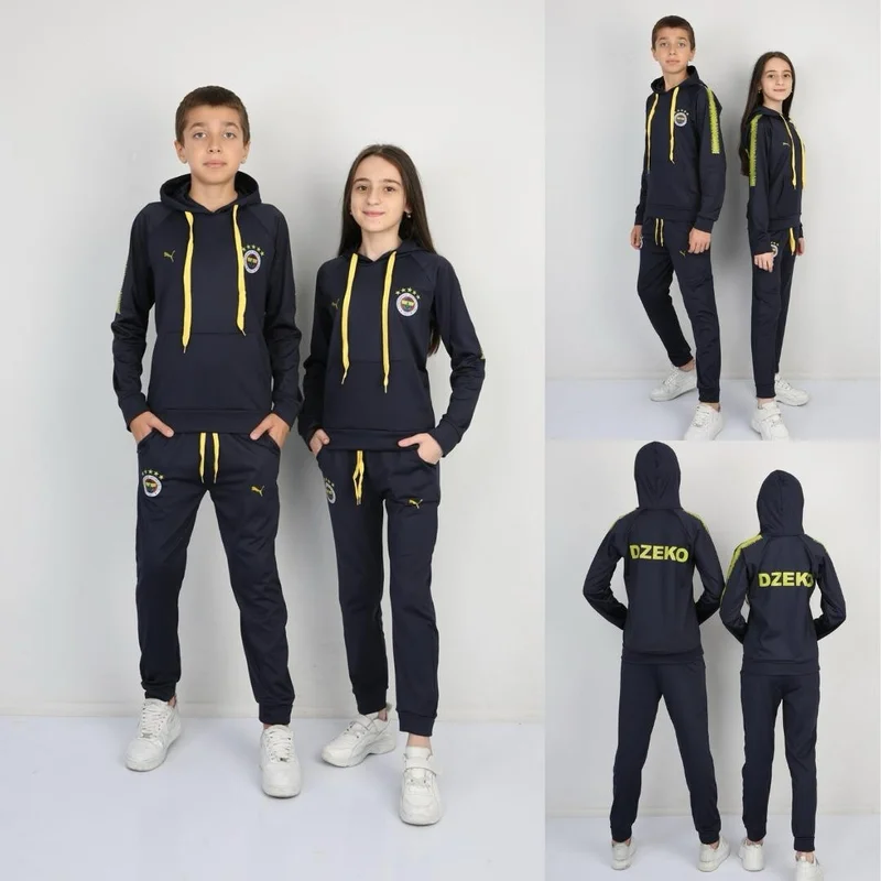 Mavi Boncuk Kids Children's Fenerbahçe Hooded Fan Suit