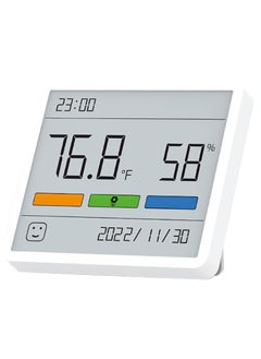 Digital Thermometer Hygrometer Indoor Thermometer Room Temperature Gauge Humidity Monitor with Large Digital Date Clock for Home Office Greenhouse Warehouse