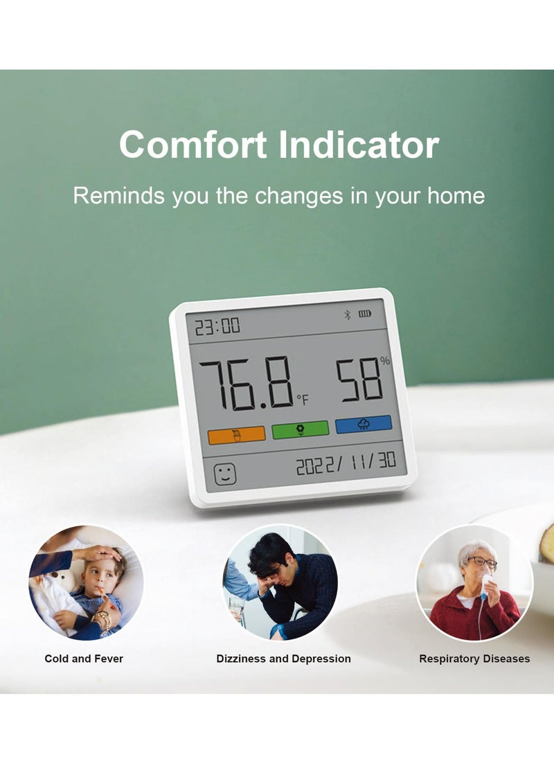 SYOSI - Digital Thermometer Hygrometer Indoor Thermometer Room Temperature Gauge Humidity Monitor with Large Digital Date Clock for Home Office Greenhouse Warehouse - Image 1