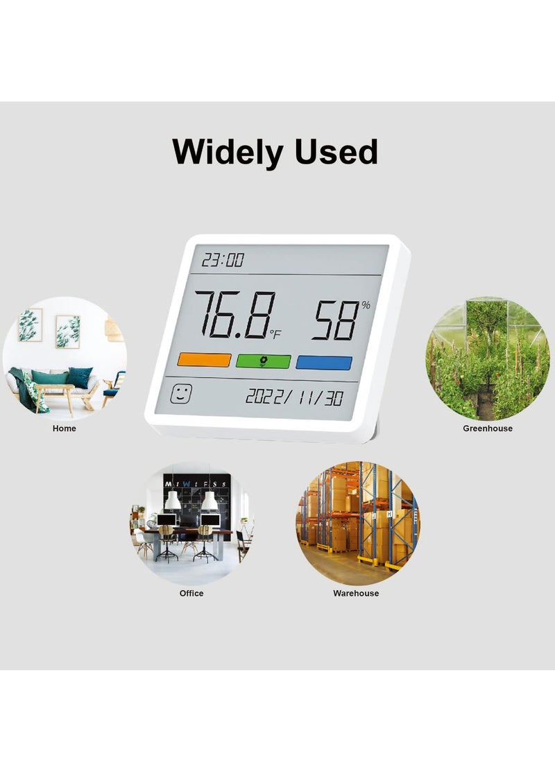 SYOSI - Digital Thermometer Hygrometer Indoor Thermometer Room Temperature Gauge Humidity Monitor with Large Digital Date Clock for Home Office Greenhouse Warehouse - Image 1