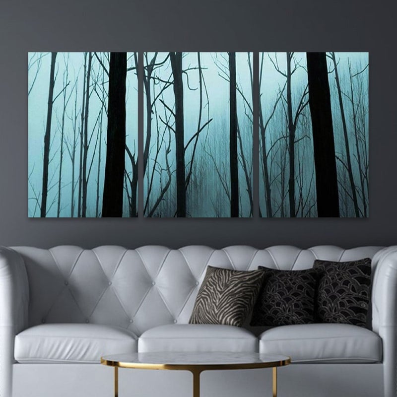 ماركتنا ثلاث لوحات قماشية فخمة بتصميم مودرن مع برواز مجوف مقاس (120×60) ثلاث قطع - Image 1