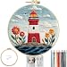 FONNUY Embroidery Kit for Beginners Lighthouse Landscape Flowers PreStamped Pattern Kits for Adults with Hoop Easy to Follow Color Thread Needlework 8 Hoop Blue - Image 2