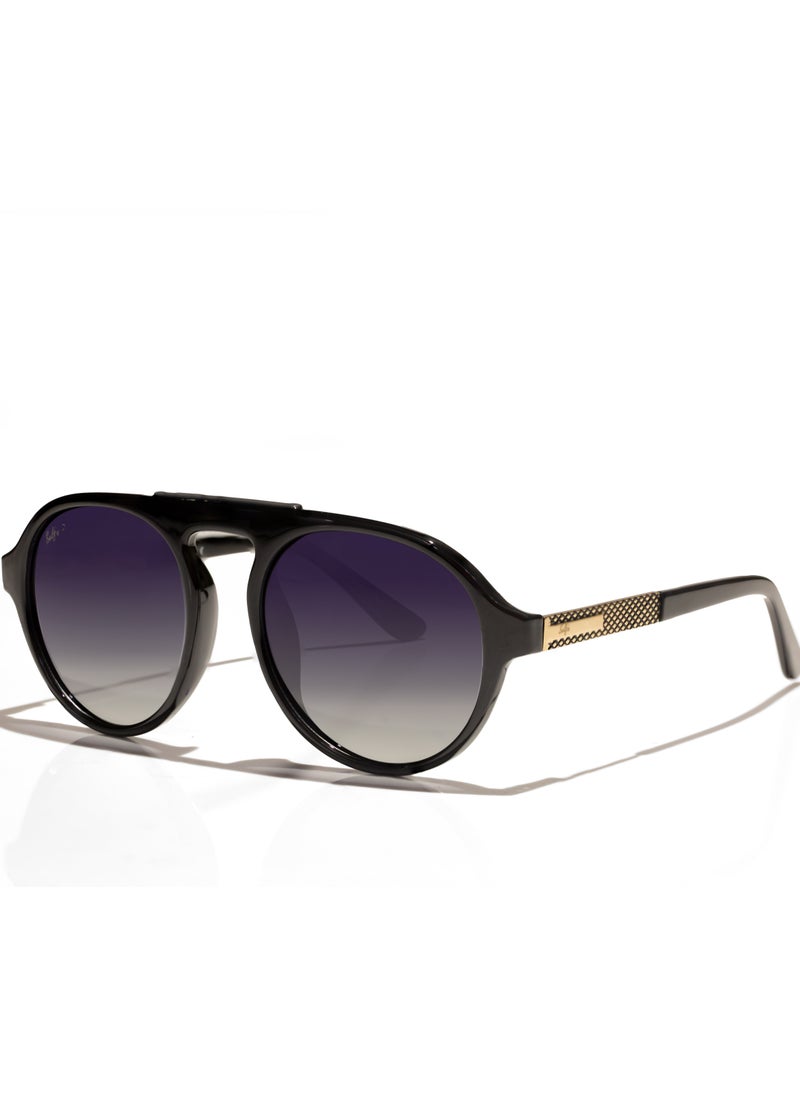 selfie Selfie Polarized Black Lense Shiny Black Frame Sunglasses, SE8224-C1  - Image 2