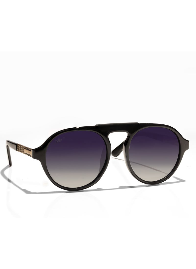 selfie Selfie Polarized Black Lense Shiny Black Frame Sunglasses, SE8224-C1  - Image 3