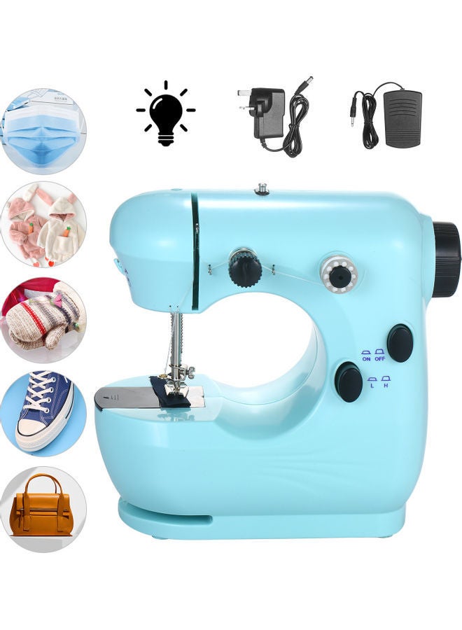 Multi-Function Electric Micro-Sewing Machine with Foot Pedal and Power Adapter P-11600UK* Blue/Black - Image 1
