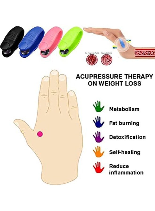 4 قطع من مشبك ضغط راحة اليد، مدلك يدوي لتخفيف الصداع النصفي، مدلك نقطة الضغط هيجو يمكن ارتداؤه للتمرين والاسترخاء وصداع التوتر - Image 3