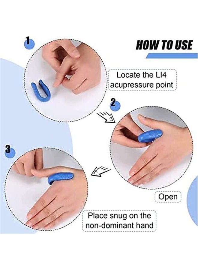 4 قطع من مشبك ضغط راحة اليد، مدلك يدوي لتخفيف الصداع النصفي، مدلك نقطة الضغط هيجو يمكن ارتداؤه للتمرين والاسترخاء وصداع التوتر - Image 4