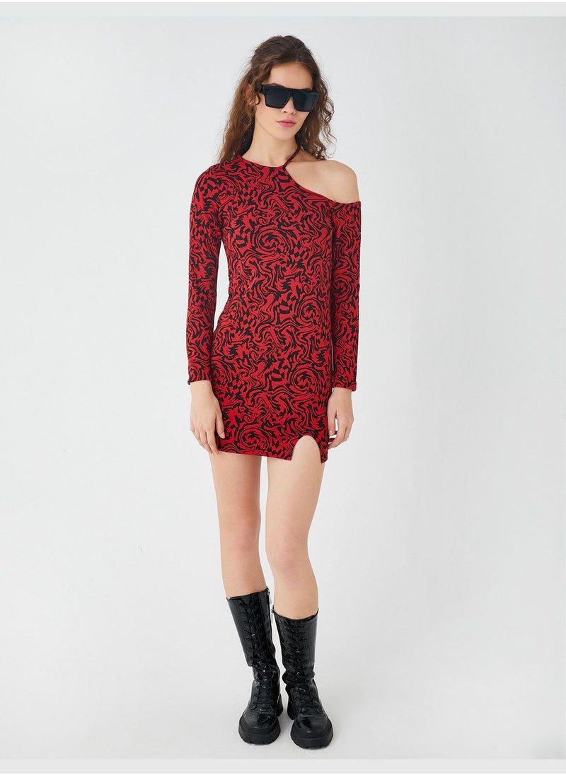 KOTON Cut Out Detail Dress Halter Neck  - Image 3