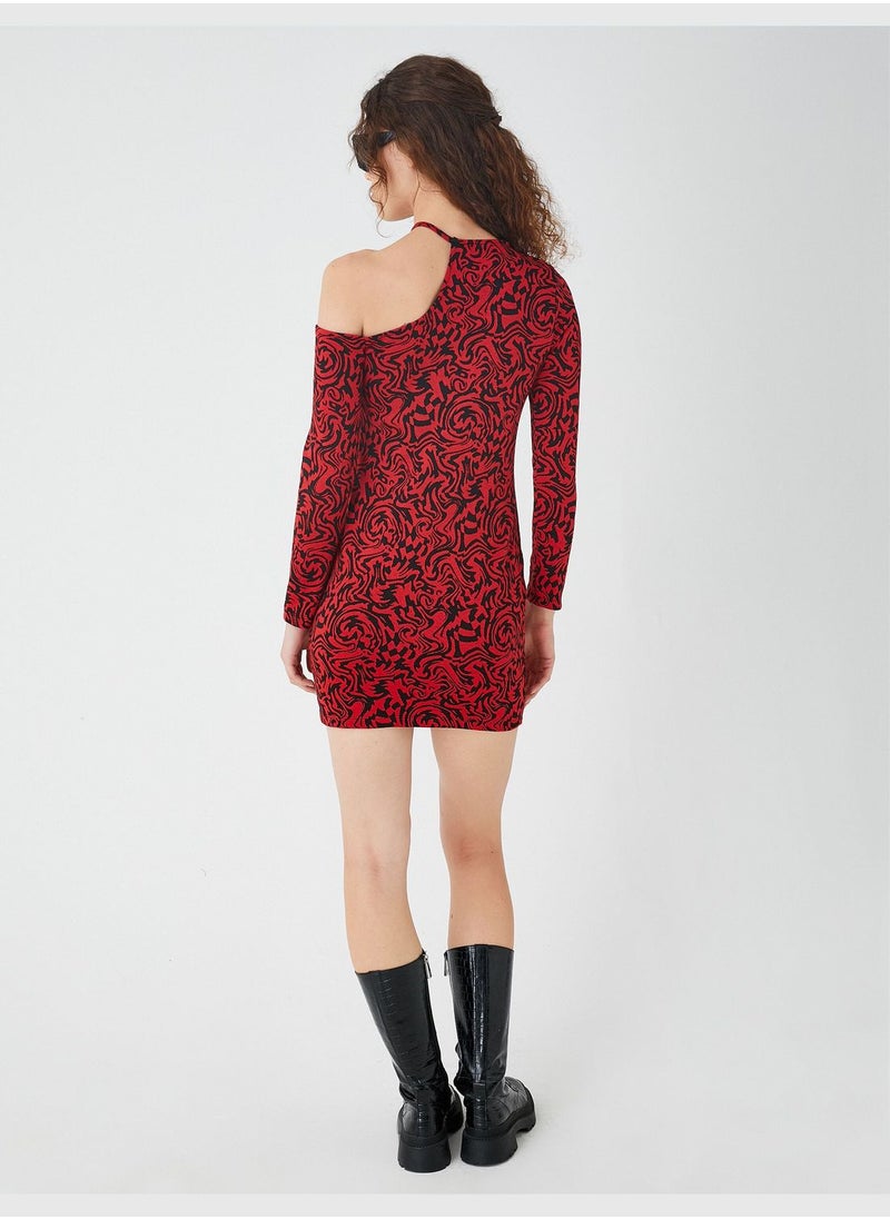 KOTON Cut Out Detail Dress Halter Neck  - Image 4