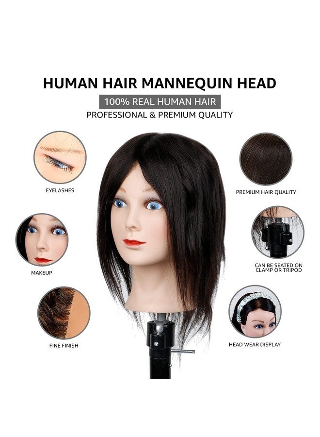 STUDIO LIMITED 100% Human Hair Mannequin Head Cosmetology Barber Salon Practice Mannequin Personal Student Tool (10'' Female) - Image 3
