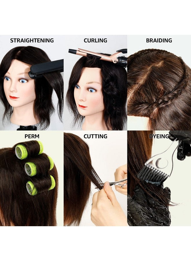 STUDIO LIMITED 100% Human Hair Mannequin Head Cosmetology Barber Salon Practice Mannequin Personal Student Tool (10'' Female) - Image 4