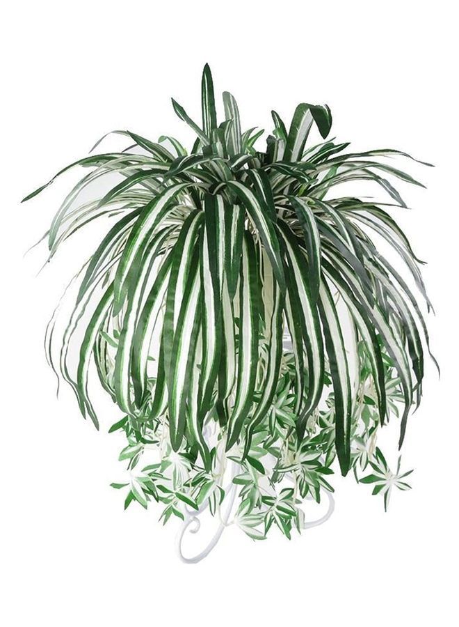 NIBEMINENT Artificial Branch Plant Realistic Fake Greenery Green/White  - Image 1