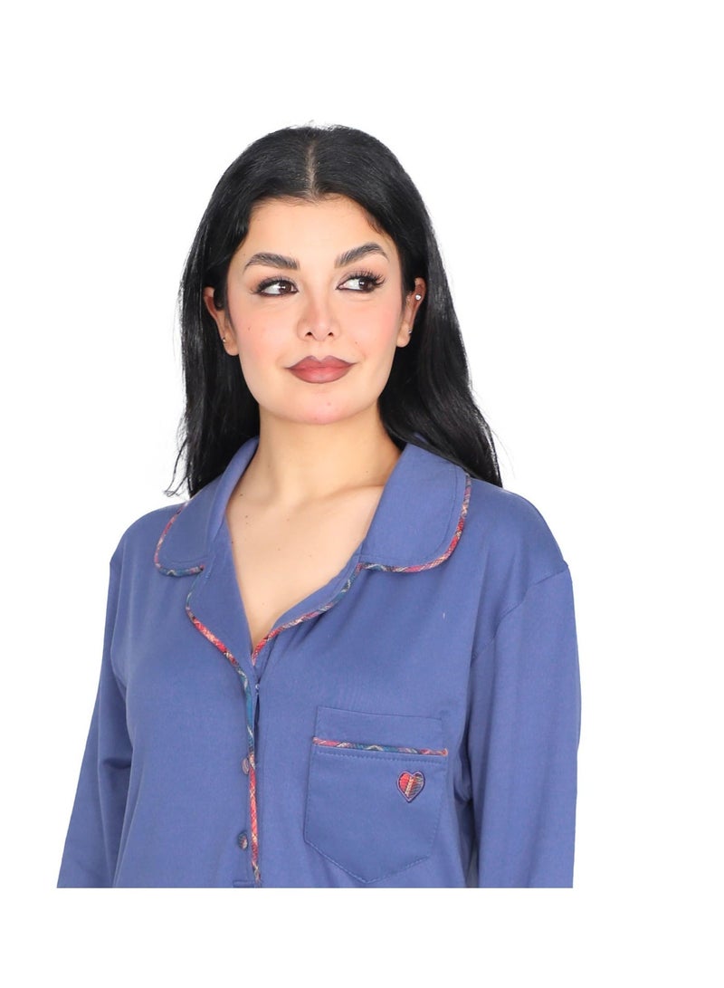 Dadoush Winter Abaya with raised lines and elegant embroidery, combines softness and luxury to give you a sophisticated winter look - women's long winter nightgown - loose sleepwear for women - Image 4