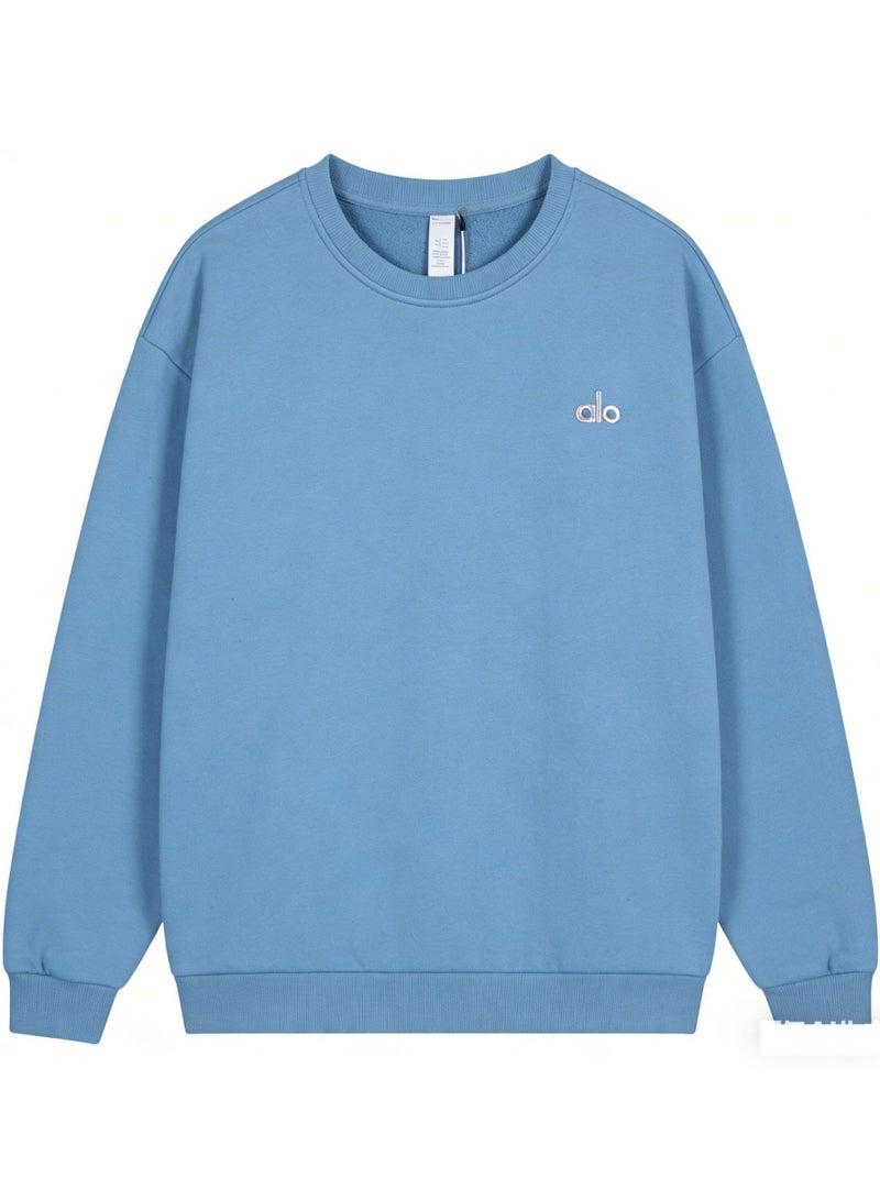 Alo Unisex American Vintage Solid Color Crewneck Sweatshirt - Relaxed Fit, 100% Cotton, Casual & Sportswear