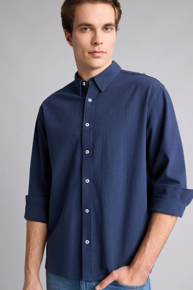 Relax Fit Cotton Long Sleeve Shirt
