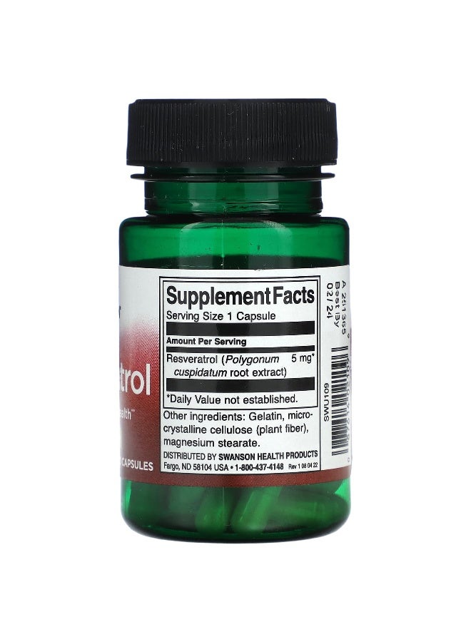 SWANSON سوانسون، ريسفيراترول، 5 ملغ، 60 كبسولة - Image 2